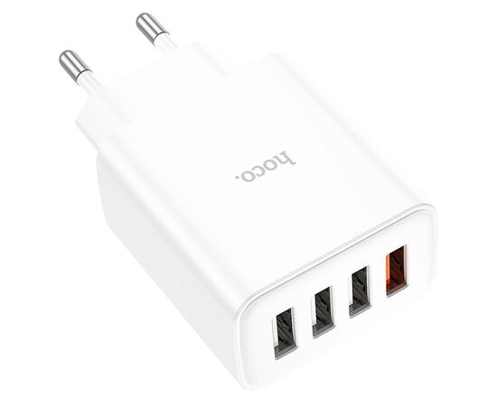  СЗУ 4USB 2.1A QC3.0 быстрая зарядка Hoco C102A (White) 
