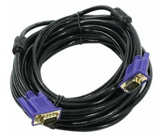  Кабель ExeGate EX169516RUS монитор - SVGA card (15M -15M) 10м 2 фильтра позолоченные разъемы, экранирование 