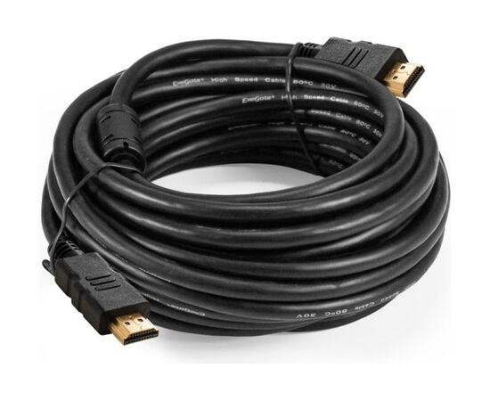  Кабель ExeGate EX294696RUS HDMI EX-CC-HDMI2-7.5F (19M/19M, v2.0, 7,5м, 4K UHD, Ethernet, ферритовые кольца, позолоченные контакты) 