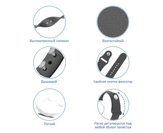  Ремешок силиконовый Great Case Sport для Apple Watch 38/40/41 мм, 225мм, на кнопке, фиолетовый (45) 