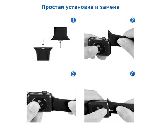  Ремешок силиконовый Great Case Sport для Apple Watch 38/40/41 мм, 225мм, на кнопке, фиолетовый (45) 