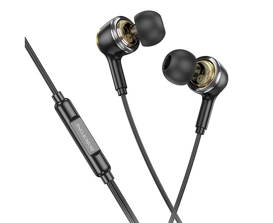 Проводные наушники с микрофоном внутриканальные Borofone BM90 Miller Lightning  (black) (234681) 