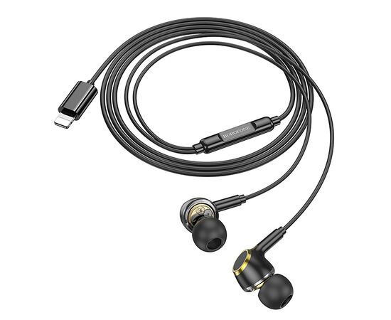  Проводные наушники с микрофоном внутриканальные Borofone BM90 Miller Lightning  (black) (234681) 