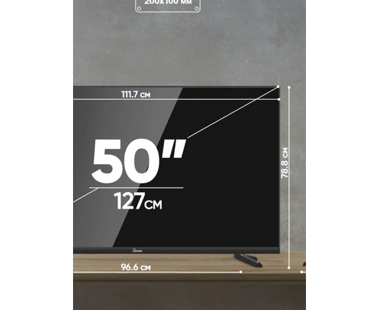  50" Телевизор Scoole SL-LED50S02T2SU черный 3840x2160, 4K Ultra HD, 50 Гц, Wi-Fi, Smart TV, Android TV 