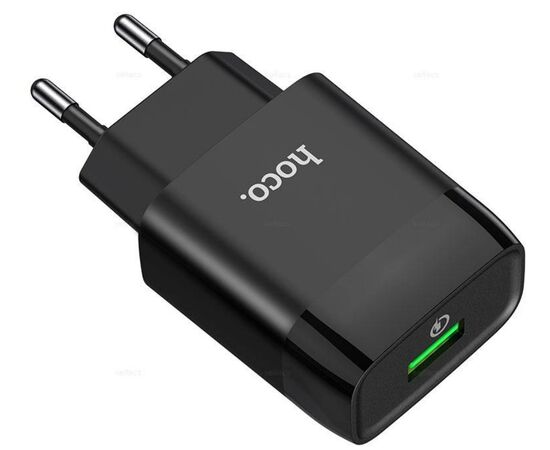  HOCO C72Q/ Сетевое ЗУ/ QC 3.0/ 1 USB/ Выход: 5V_9V_12V, 18W/ Black 
