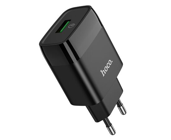  HOCO C72Q/ Сетевое ЗУ/ QC 3.0/ 1 USB/ Выход: 5V_9V_12V, 18W/ Black 