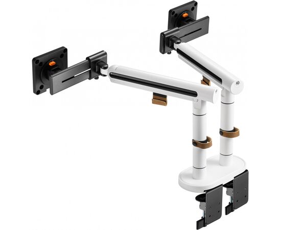  Кронштейн для мониторов Ultramounts UM727W белый 17"-32" макс.9кг крепление к столешнице поворот и наклон 