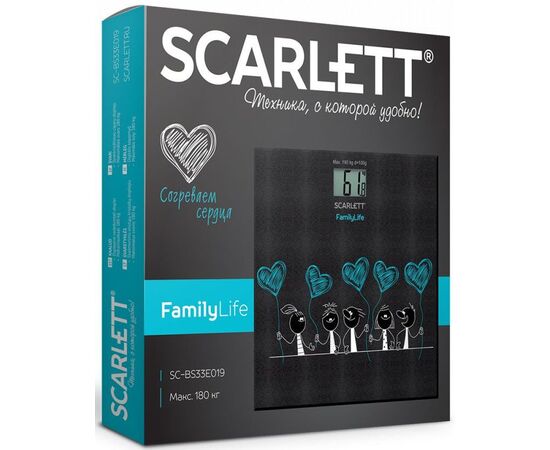  Весы напольные Scarlett SC-BS33E019 черный/рисунок 