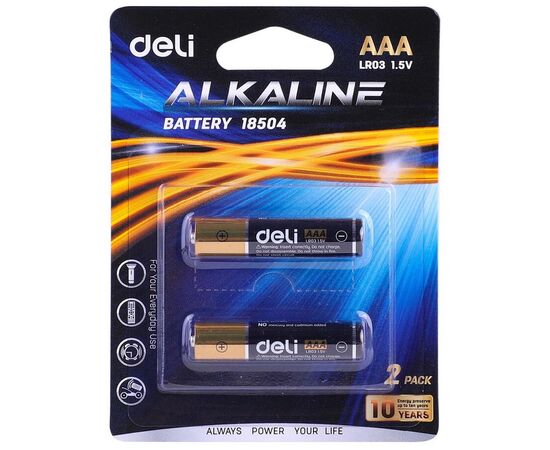  Батарея Deli E18504 AAA, 1.5V, 2шт 