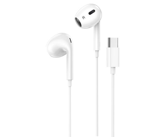  Проводные наушники с микрофоном вкладыши Hoco M101 Max Crystal Type-C  (white) (235082) 