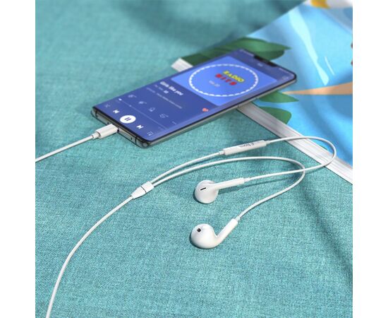  Проводные наушники с микрофоном вкладыши Hoco M101 Max Crystal Type-C  (white) (235082) 