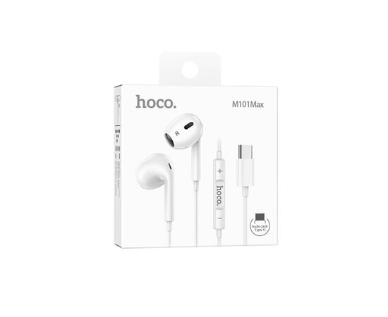  Проводные наушники с микрофоном вкладыши Hoco M101 Max Crystal Type-C  (white) (235082) 