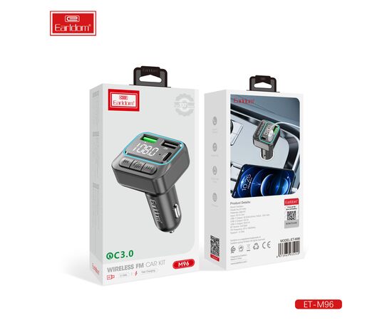  ФМ модулятор (2USB выхода + USB-C, Bluetooth) Earldom ET-M96 