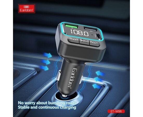  ФМ модулятор (2USB выхода + USB-C, Bluetooth) Earldom ET-M96 