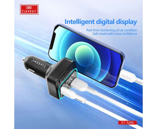  ФМ модулятор (2USB выхода + USB-C, Bluetooth) Earldom ET-M96 