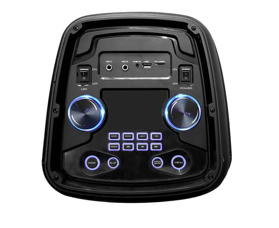  Портативная акустическая система  Perfeo  “PARTY MAKER 100” BT, EQ, FM, 2x6.35, TWS, 2  беспроводных микрофона в комплекте 
