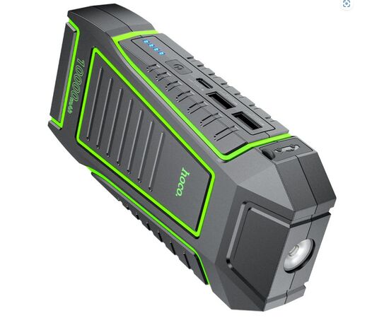  Пускозарядное  устройство для автомобиля HOCO QS1  10000 mah+ car для  аварийного завода машины /In Type-C 3 A/Out USB 1-2 2.4 A/18w/12V черная 