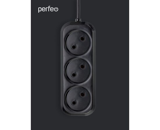  Сетевой удлинитель без заземления Perfeo "RU POWER", 7,0м, 3 розетки, чёрный (Р16-012) 