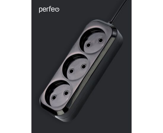  Сетевой удлинитель без заземления Perfeo "RU POWER", 7,0м, 3 розетки, чёрный (Р16-012) 