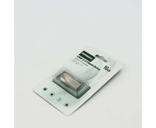  Flash Drive 16G TOPOMAX Premium TP-002 2.0, скорость чтения 15 МБ/с, записи 6 МБ/с, (металл) 