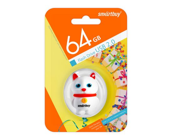  USB  64GB  Smart Buy Wild series  Котёнок  белый 