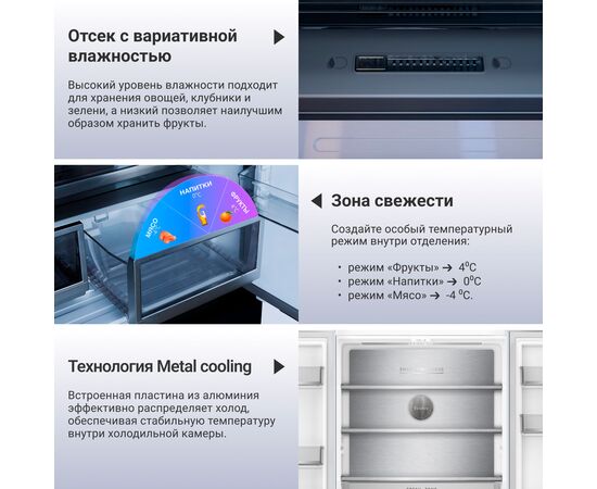 Холодильник TESLER RFD-427BI Graphite 