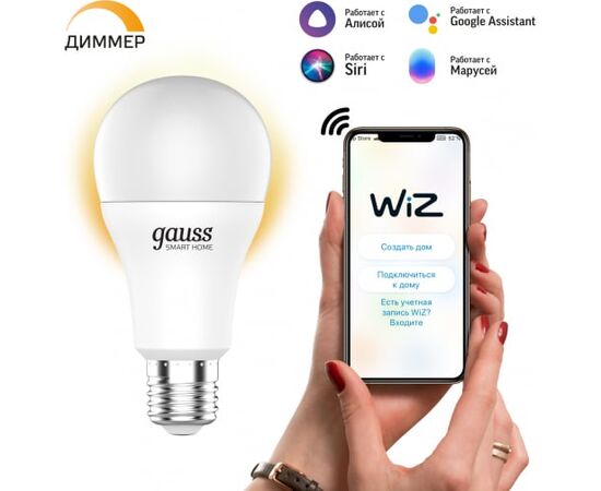 Умная лампа Gauss IoT Smart Home (1070112) E27 10Вт 1055lm Wi-Fi 