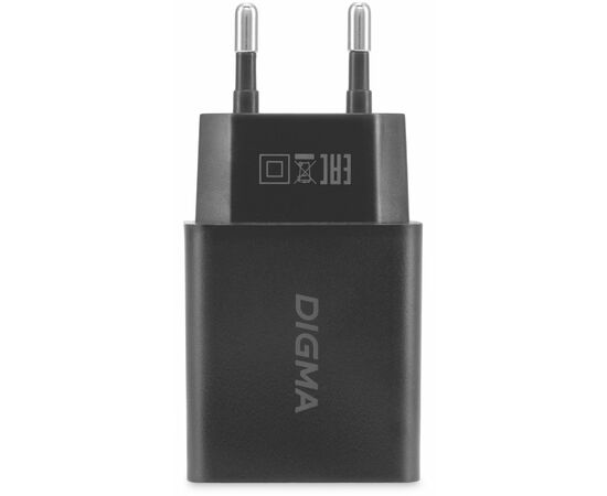  Сетевое зарядное устройство Digma DGW2D 20W 3A+1A (PD+QC) USB-C/USB-A универсальное черный (DGW2D0F110BK) 