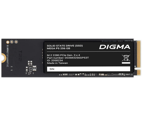  SSD Digma Mega P5 DGSM3256GP53T 256GB PCIe 3.0 x4 M.2 2280 