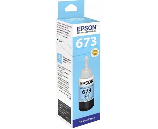  Чернила Epson 673 C13T673598 (аналог C13T67354A) светло-голубой 70мл для Epson L800/L810/L850/L1800 