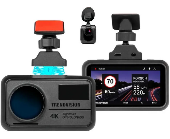  Видеорегистратор TrendVision TDR-725 Real 4K 2CH черный 
