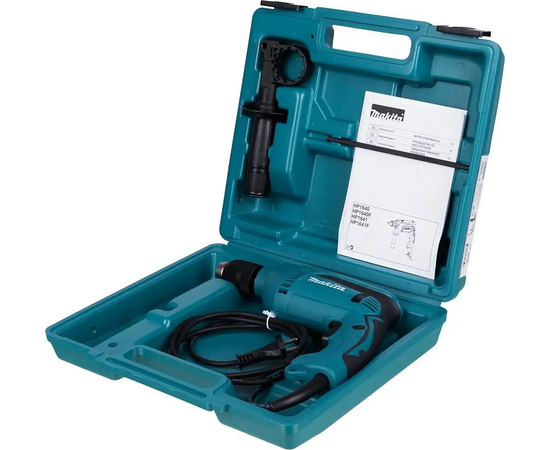  Дрель ударная Makita HP1641K 680Вт патрон:быстрозажимной реверс (кейс в комплекте) 