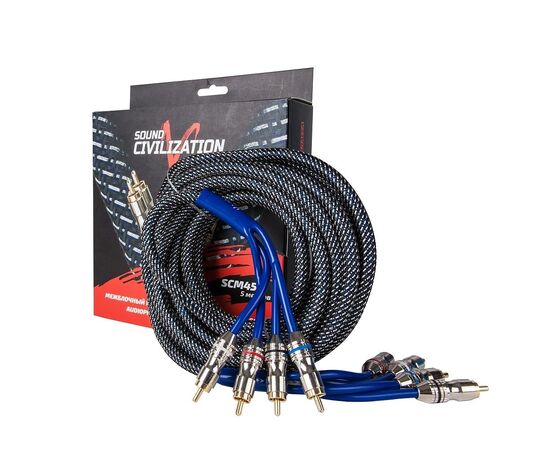  Акустический кабель Kicx RCA SCM45 5м 4-х канальный 