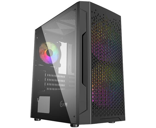  Корпус Powercase CMIMZB-L3 Mistral Micro Z3B Mesh LED, Tempered Glass, 2x 140mm + 1х 120mm 5-color fan, чёрный, mATX (CMIMZB-L3) 