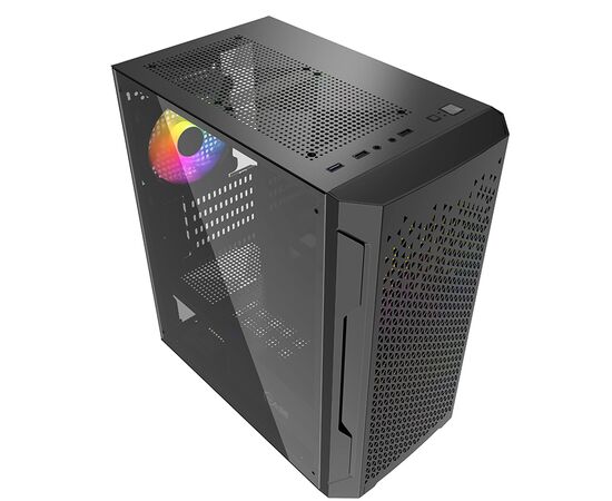  Корпус Powercase CMIMZB-L3 Mistral Micro Z3B Mesh LED, Tempered Glass, 2x 140mm + 1х 120mm 5-color fan, чёрный, mATX (CMIMZB-L3) 