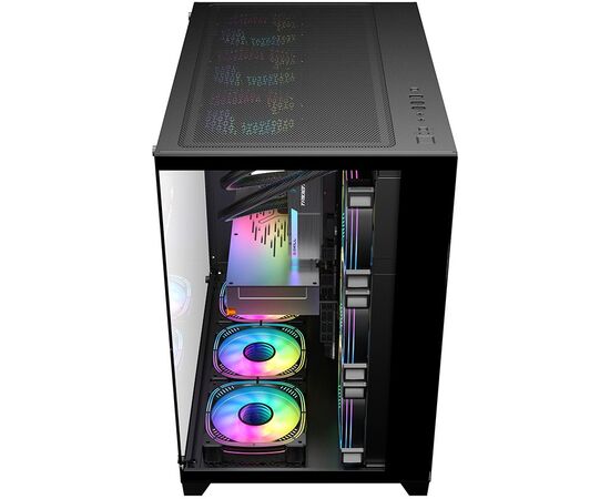  Корпус 1STPLAYER Megaview MV8-TP (MV8-TP-BK) Black / ATX 