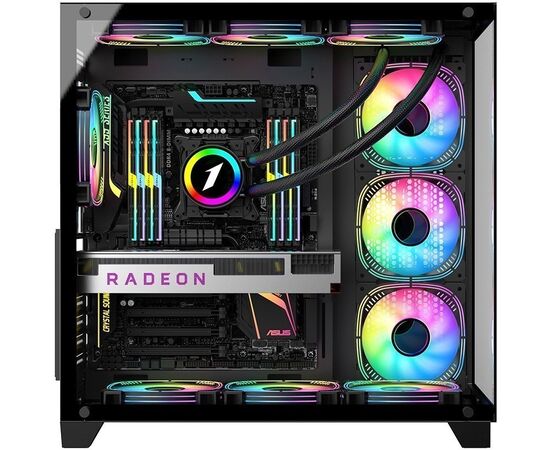 Корпус 1STPLAYER Megaview MV8-TP (MV8-TP-BK) Black / ATX 