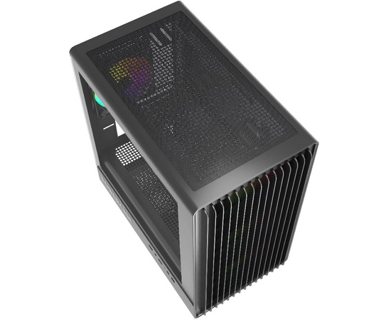  Корпус Powercase Mistral Micro C4B ARGB (CMMCB-A4), Tempered Glass, 4x 120mm ARGB PWM Fan, чёрный, mATX 
