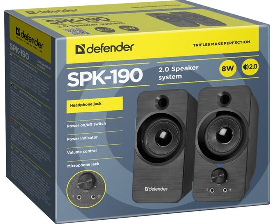  Акустическая система 2.0 Defender SPK-190 2.0 Black (65190) 