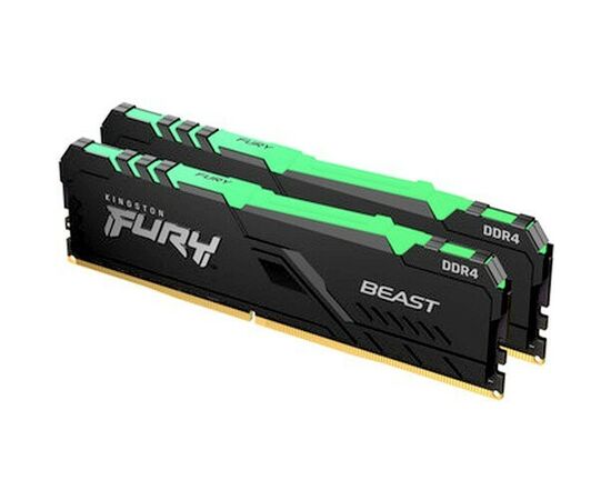  ОЗУ Kingston Fury Beast Black RGB XMP KF432C16BB2AK2/16 16GB DDR4 3200MHz DIMM kit 2x8Gb, CL16, 1.35V 288-pin Non-ECC 