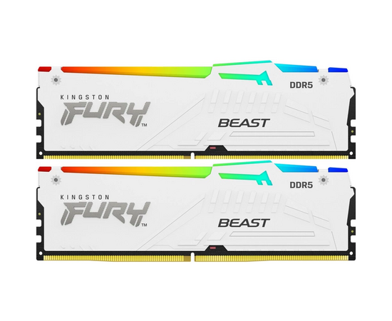  ОЗУ Kingston Fury Beast White RGB KF560C36BWE2AK2-32 32GB 6000Mhz DDR5 CL36 K2 kit 2*16 CL36 