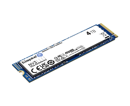  SSD Kingston NV3 SNV3S/4000G, 4000GB, M.2(22x80mm), NVMe, PCIe 4.0 x4, R/W 6000/5000MB/s, TBW 1280, DWPD 0.3 