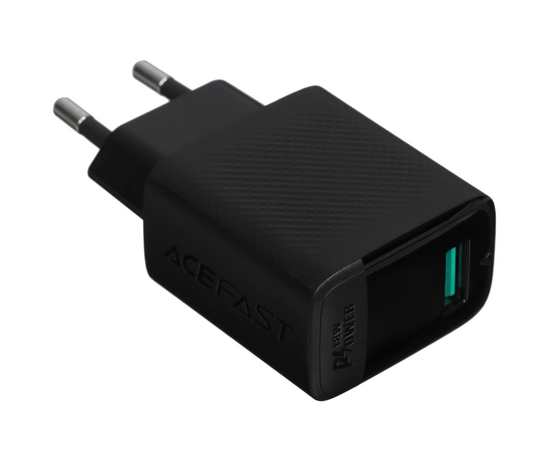  СЗУ ACEFAST A90 QC18W GaN single USB-A charger with charging cable USB-C-USB-A EU Black 