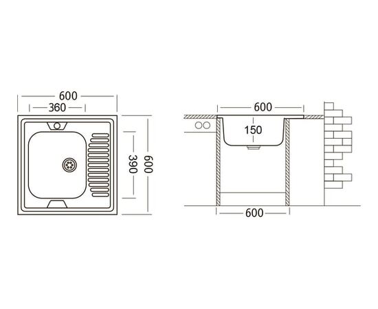  Кухонная мойка Ukinox STD600.600-5C 0L 
